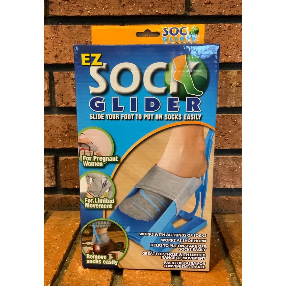 EZ Sock Glider Blue Helps Put Socks On & Off